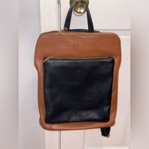 Unica Firenze Pebbled Italian Leather Backpack  Crossbody